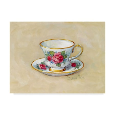 Barbara Mock 'Rose Teacup, Beige' Canvas Art,24x32